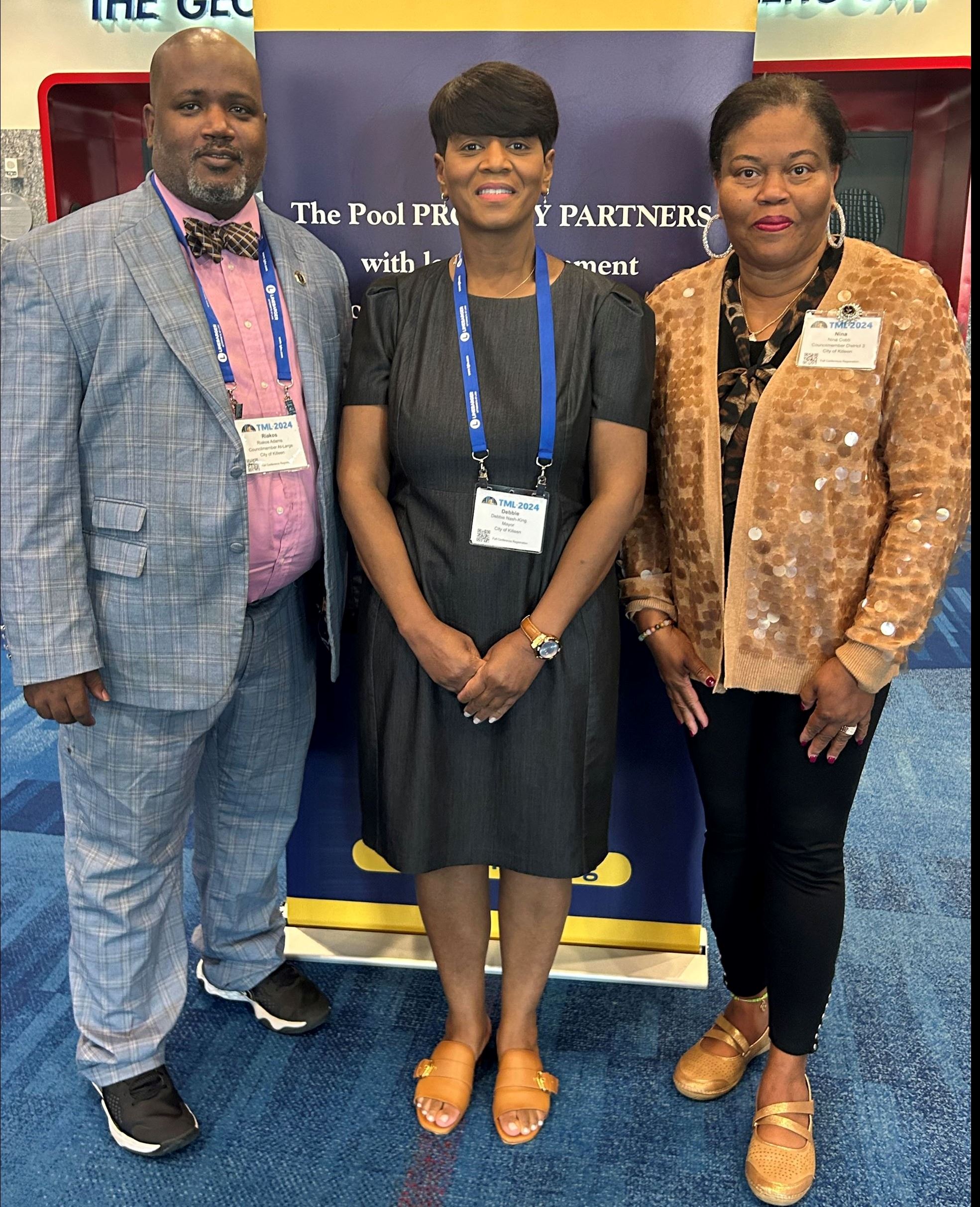 City Councilmember Riakos Adams, Mayor Debbie Nash-King, Councilwoman Nina Cobb