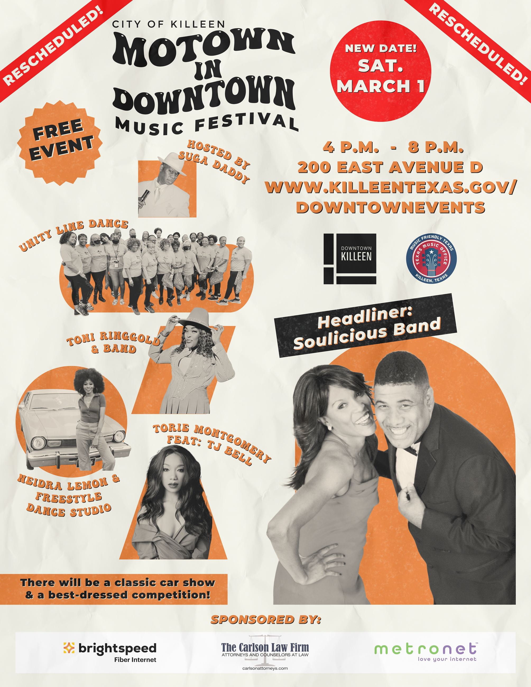 Motown in Downtown 2025 Rescheduled flyer